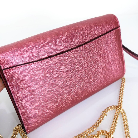Coach Leather Chain Crossbody Bag Wristlet
